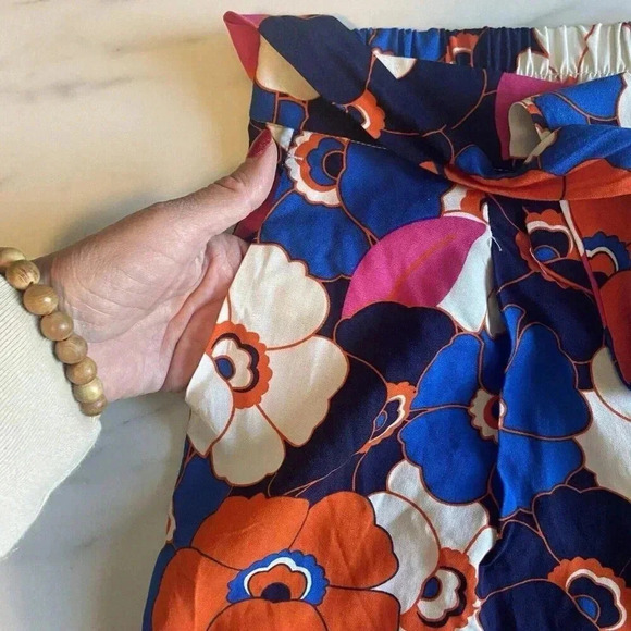 Jules & Leopold Floral Pull On Wide Leg Pants Boho Hippie 70s Size Medium New - Picture 9 of 13